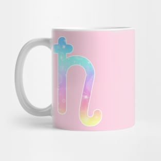 Saturn Planet Symbol in Magical Unicorn Colors Mug